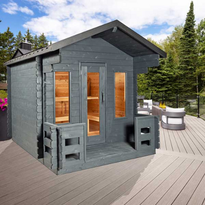 Dundalk Leisurecraft  Georgian Cabin Sauna with Porch CTC88PW
