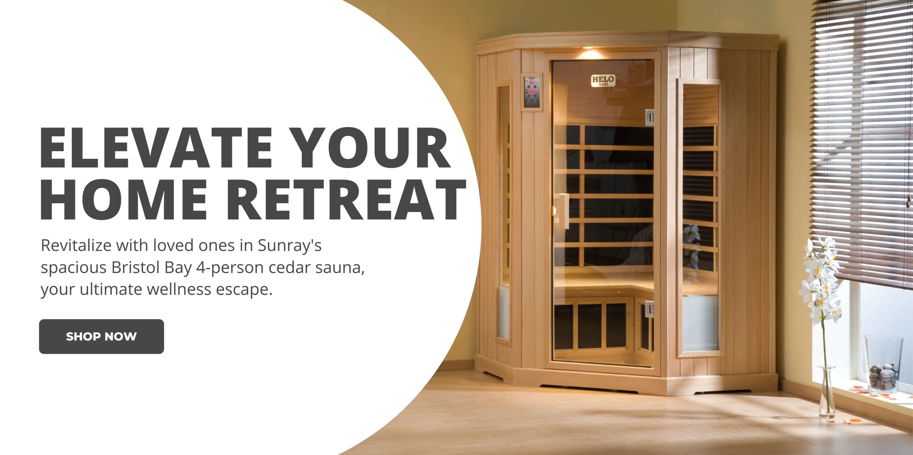 Cozy interior of wooden sauna